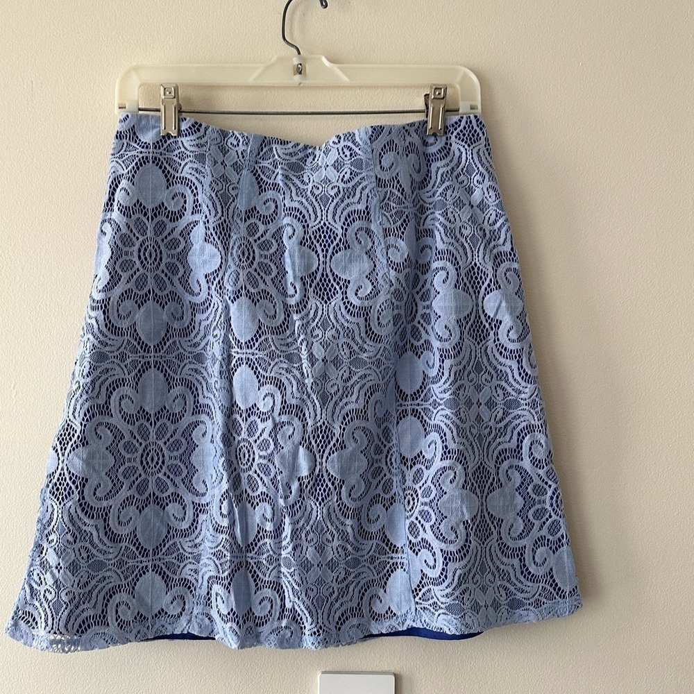 New York and Company A Line Lace Over Career Skirt Sz 6 Office Casual Lined